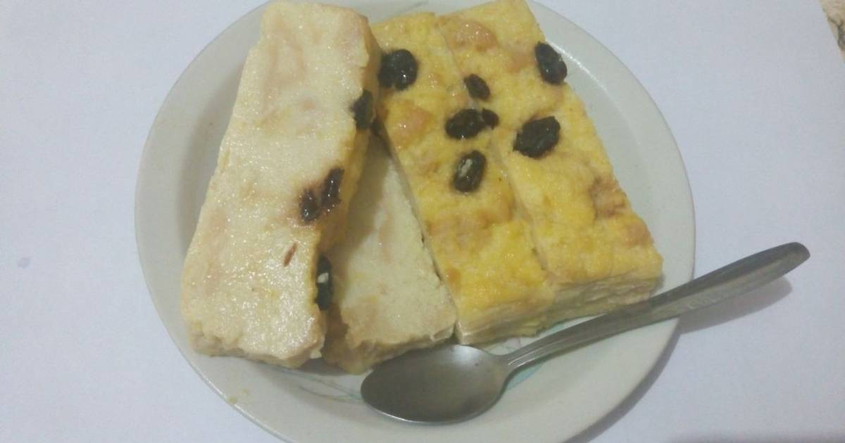 puding roti tawar kismis