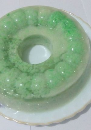 Foto resep puding tape ketan hijau