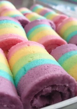 Foto resep mini rainbow roll cake