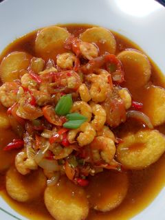 Foto resep Udang Tofu Saus Padang ala Mamavio