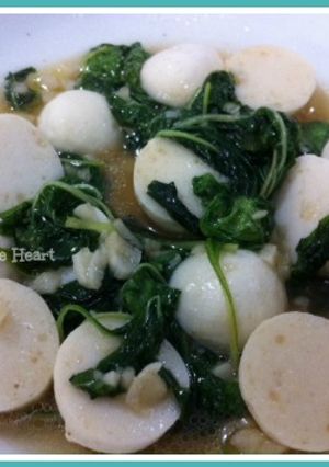 Foto resep Ca Bayam Bakso Ikan