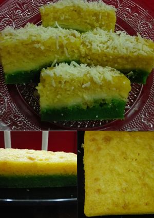 Foto resep cake keju pandan kukus modifikasi (tanpa oven n mixer)