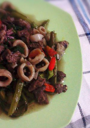 Foto resep cah kangkung seafood