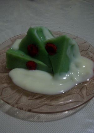 Foto resep puding avocado with vanila vla