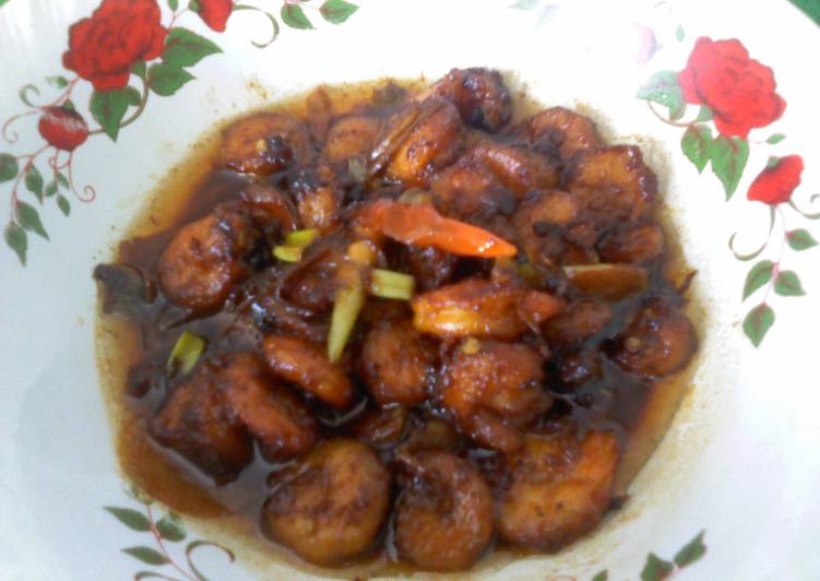 tumis udang pedas manis simpel