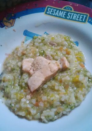 Foto resep Bubur Sayur Salmon (MPASI 8bln+)