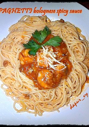 Foto resep SHRIMP SPAGHETTI Bolognese with SPICY Sauce