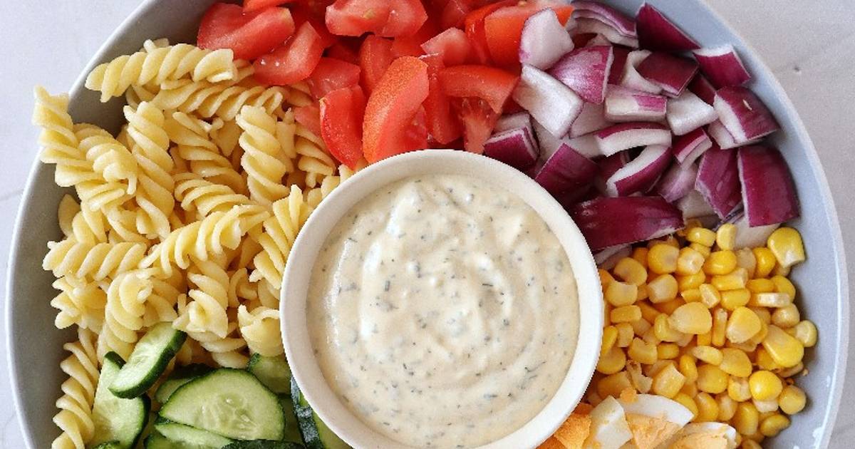 Resep Pasta Salad with Yoghurt Dressing😋👍 oleh Vita Jaurina Cookpad