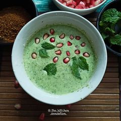 A picture of Pomegranate mint raita.