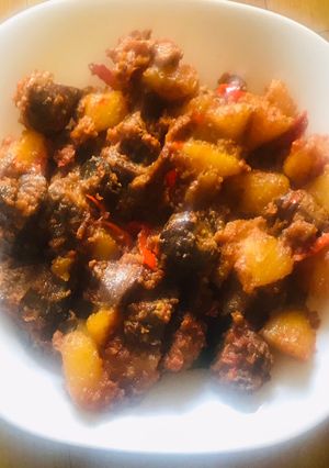 Foto resep Sambal goreng hati kentang pedas