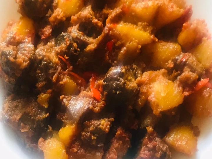 Langkah Gampang Membuat Resep Sambal goreng hati kentang pedas yang Uenak Anti Ribet, Lezat