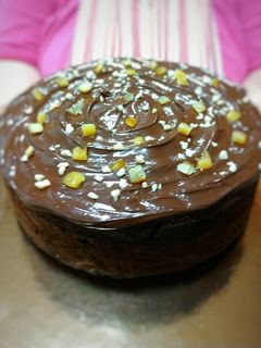 Una foto de Bizcocho de chocolate con nueces y pasas