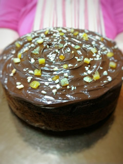 Una foto de Bizcocho de chocolate con nueces y pasas
