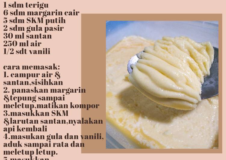 Langkah Mudah untuk Menyiapkan Es krim vanila homemade no mixer/blender Anti Gagal