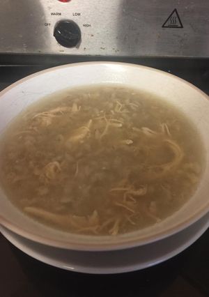 A picture of Pressure Cooked Chicken Barley Soup.,😚.