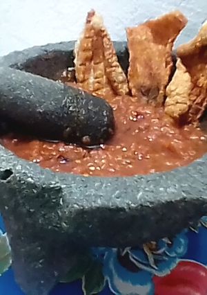Una foto de Salsa roja de molcajete
