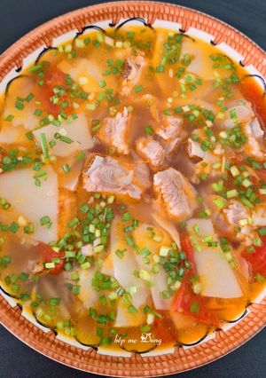 Hình của món Canh măng chua sườn non.