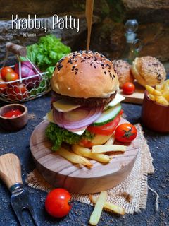 Foto resep Burger "Krabby Patty"