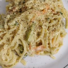 A picture of Creamy smoked fish spaghetti.
