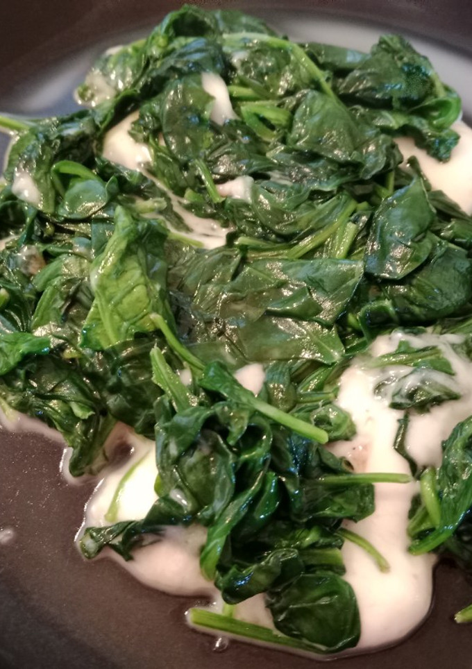 Una foto de Espinacas con mozzarella