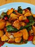 หอยลาย(เห็ดออรินจิ)ผัดพริกเผา เจ