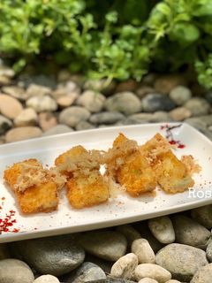 Hình của món Cà Tím Tẩm Bột Chiên Giòn Chà Bông.