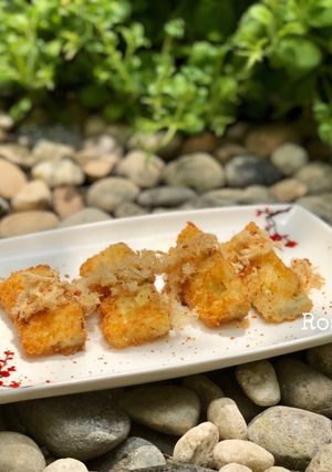 Hình của món Cà Tím Tẩm Bột Chiên Giòn Chà Bông.