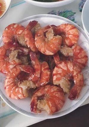 Hình của món Tôm rim bơ tỏi.