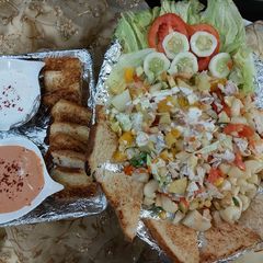 A picture of Fruits and veggies mayonnaise salad my all time favorite summer.