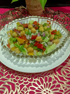 A picture of Chana Salad.
