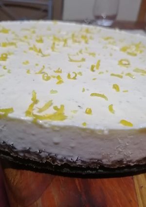 Una foto de Brownie pie de limón