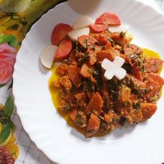 A picture of Carrot or meethi ki sabzi.