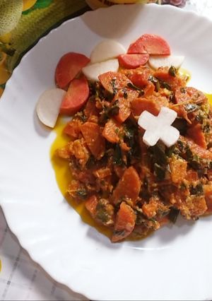 A picture of Carrot or meethi ki sabzi.