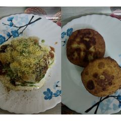 Moong kachori chaat A picture of Moong kachori chaat.