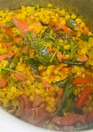 A picture of Masoor dal & red bell pepper # Ramzan special.