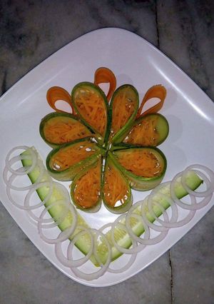 A picture of #Cookwithoutfure (Healty carrot cucumber salad).