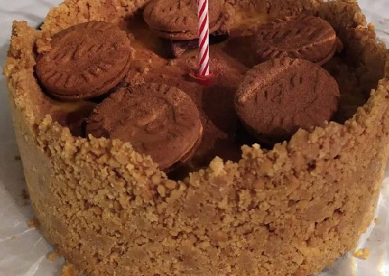 Tarta de galletas y flan