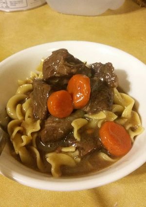 A picture of Pressure Cooker Beef with Noodles.