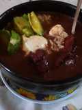 Sopa de frijoles con costilla de cerdo 