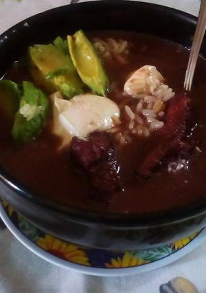 Una foto de Sopa de frijoles con costilla de cerdo