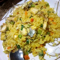 Vegetable jollof rice A picture of Vegetable jollof rice.