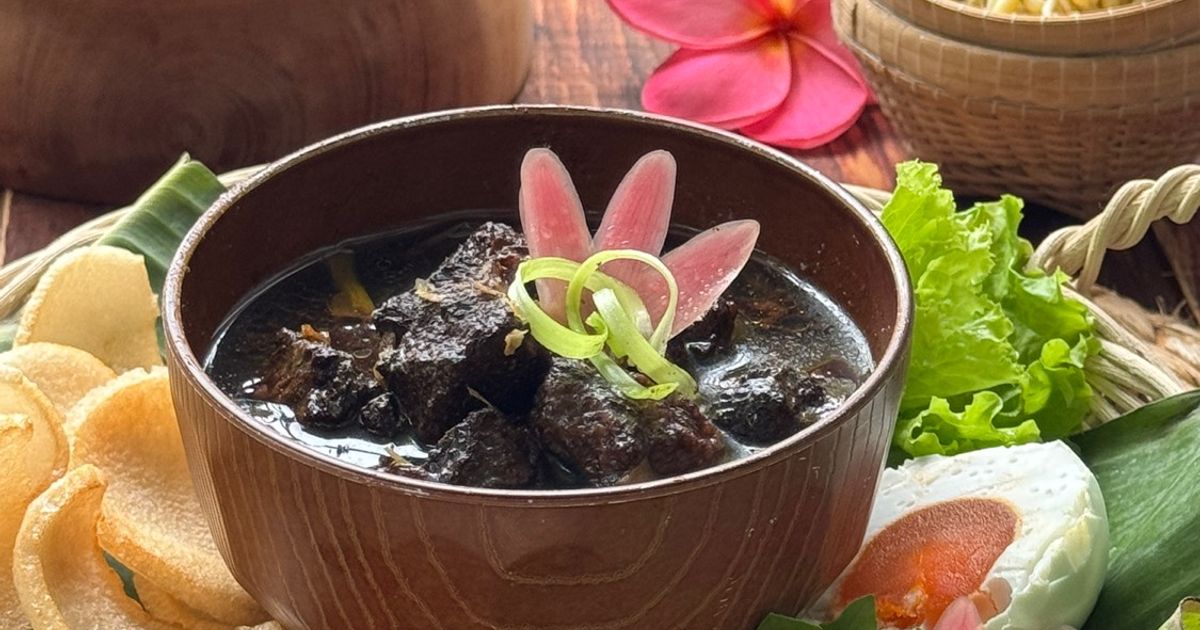 Rawon kecombrang dengan bumbu instant