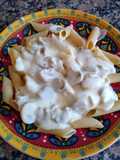 Pasta con salsa blanca y champiñones🍄