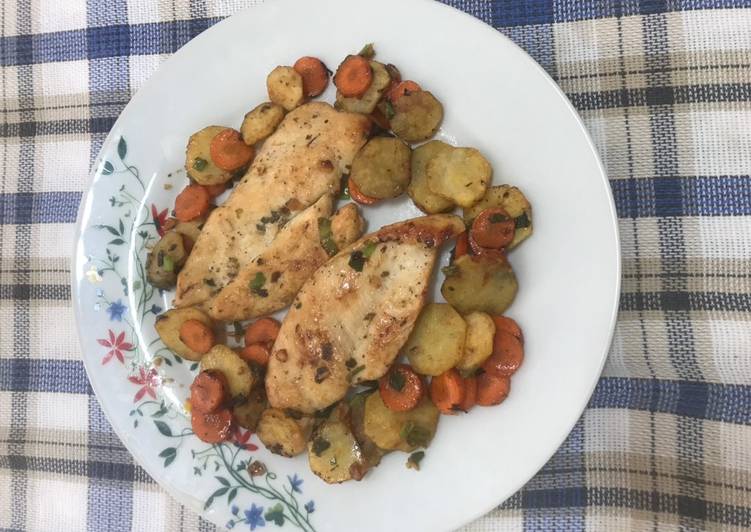 Filé de frango dourado com legumes - Tudogosreceitas
