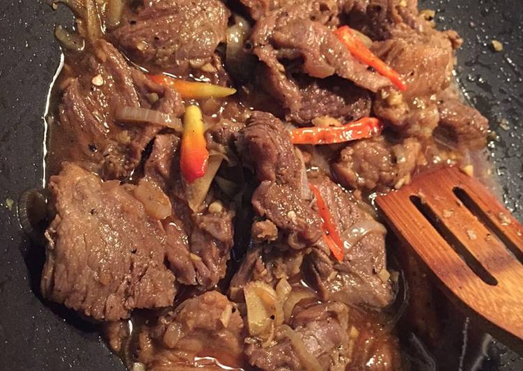 Steps to Prepare Perfect Homemade Spicy Blackpepper Beef with a &#39;lil Indonesian twist