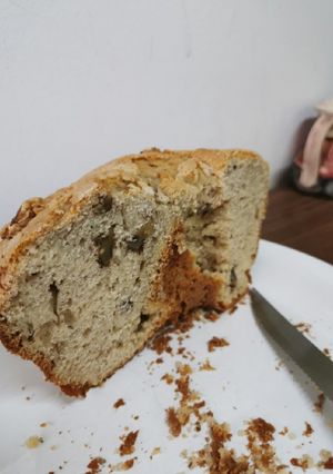 Una foto de Budín de bananas y nueces