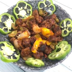 A picture of Soya bean dry manchurian.