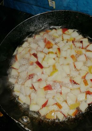 Una foto de Panqueques de manzana o mini torta
