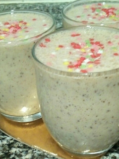 Una foto de Batido de frutas con chocolate