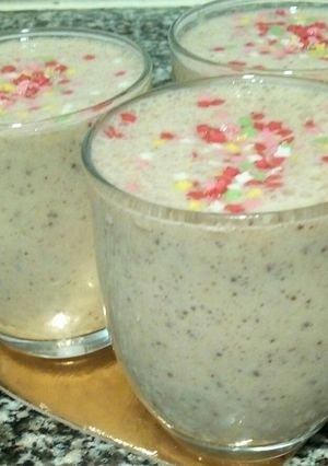 Una foto de Batido de frutas con chocolate